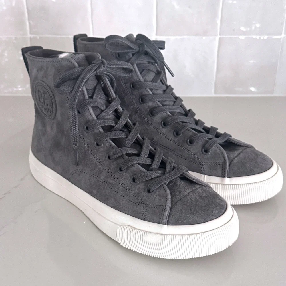 PF Flyers All American Sneakers Mens 7 Womens 8.5 Grey Suede High Top Shoes